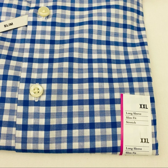 Mens Slim Fit Stretch L/S Button-Down Shirt 2XL - Picture 4 of 9